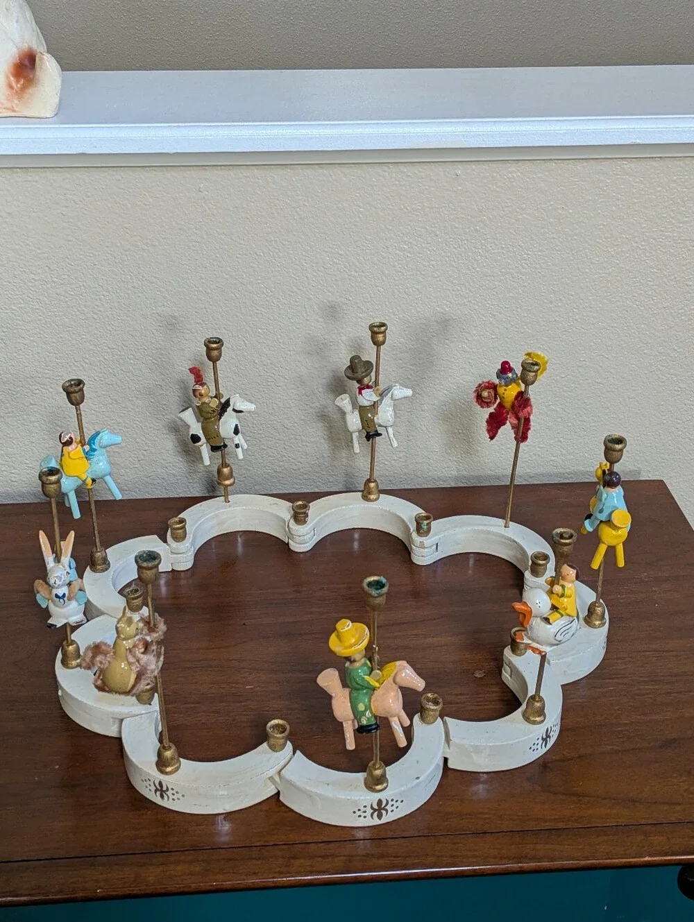 Vintage Add A Candle Cake Ring And Table Centerpiece Animals
